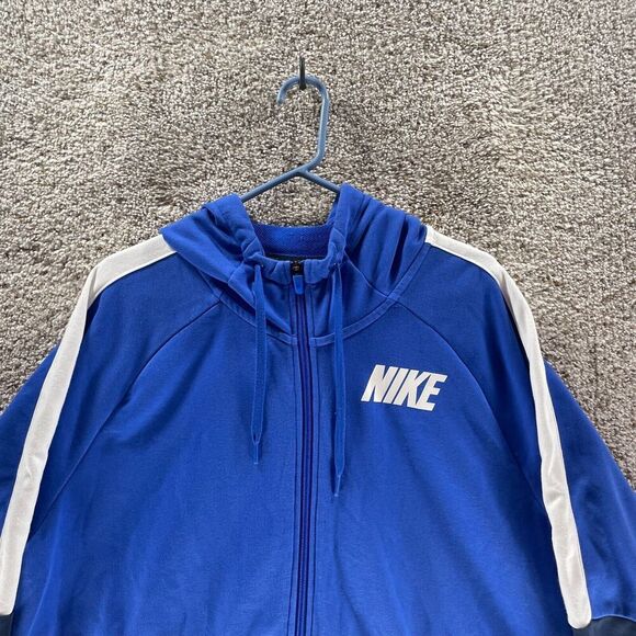 Nike Jacket Mens Extra Large Blue Cowl Neck Hoodie Sweatshirt Full Zip Casual - Picture 2 of 13